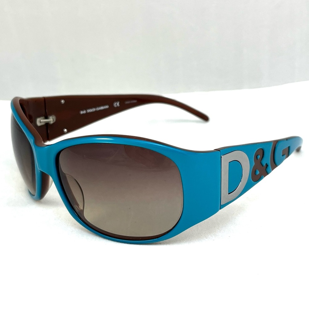 Dolce & Gabbana D&G 3008 595/13 Sunglasses Blue Brown Logo Gradient Lens 60mm